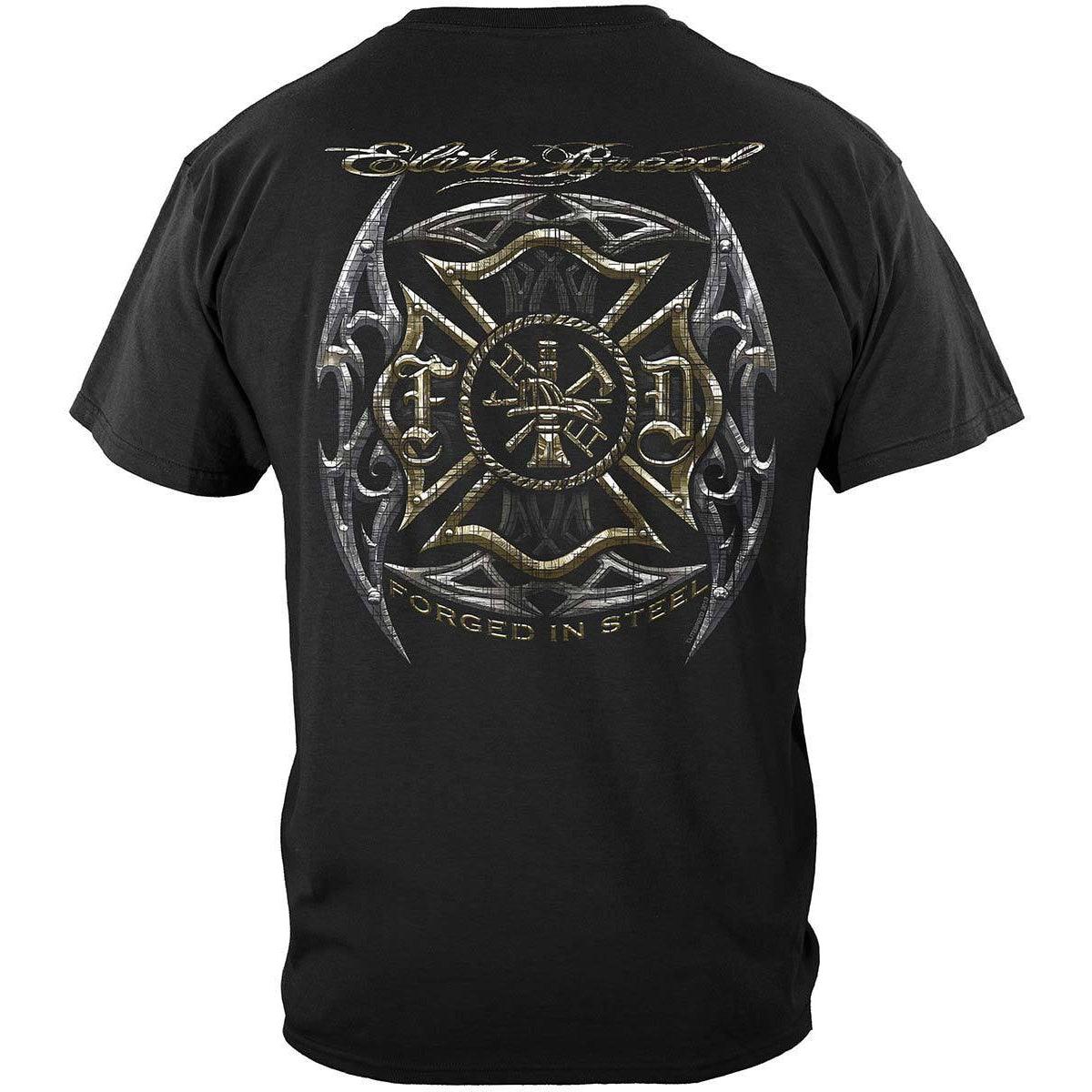 Firefighter Elite Breed Black Silver Foil Long Sleeve - Military Republic