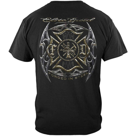 Firefighter Elite Breed Black Silver Foil T-Shirt - Military Republic