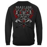 United States Firefighter Fearless Silver Foil Premium Hoodie - Military Republic