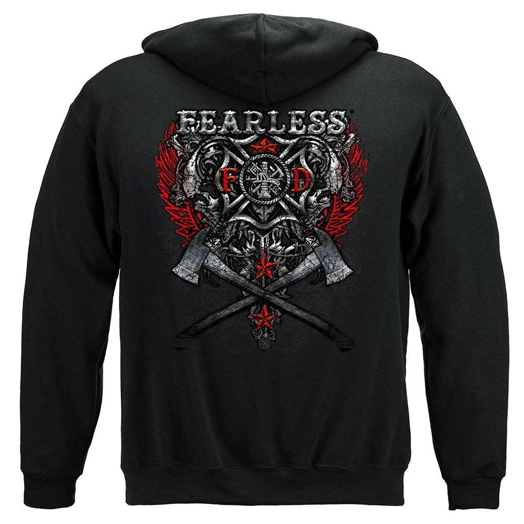 United States Firefighter Fearless Silver Foil Premium Long Sleeve - Military Republic