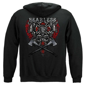 United States Firefighter Fearless Silver Foil Premium Hoodie - Military Republic