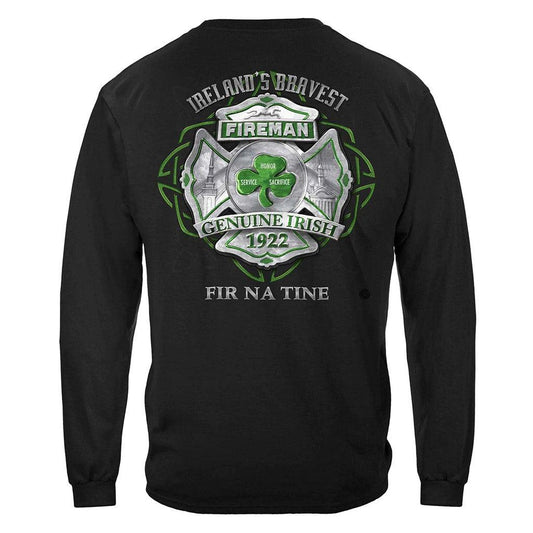 United States Firefighter Garda Irish Ireland's Irish Bravest Premium Long Sleeve - Military Republic