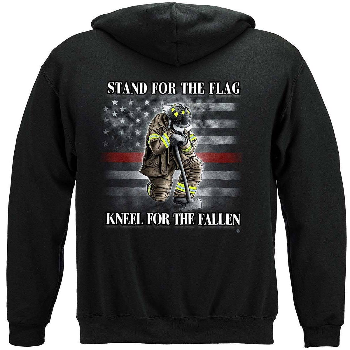 Firefighter I Stand for the Flag kneel for the fallen Premium T-Shirt - Military Republic