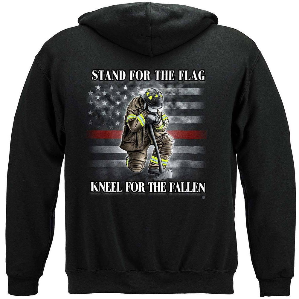 Firefighter I Stand for the Flag kneel for the fallen Premium Hoodie - Military Republic