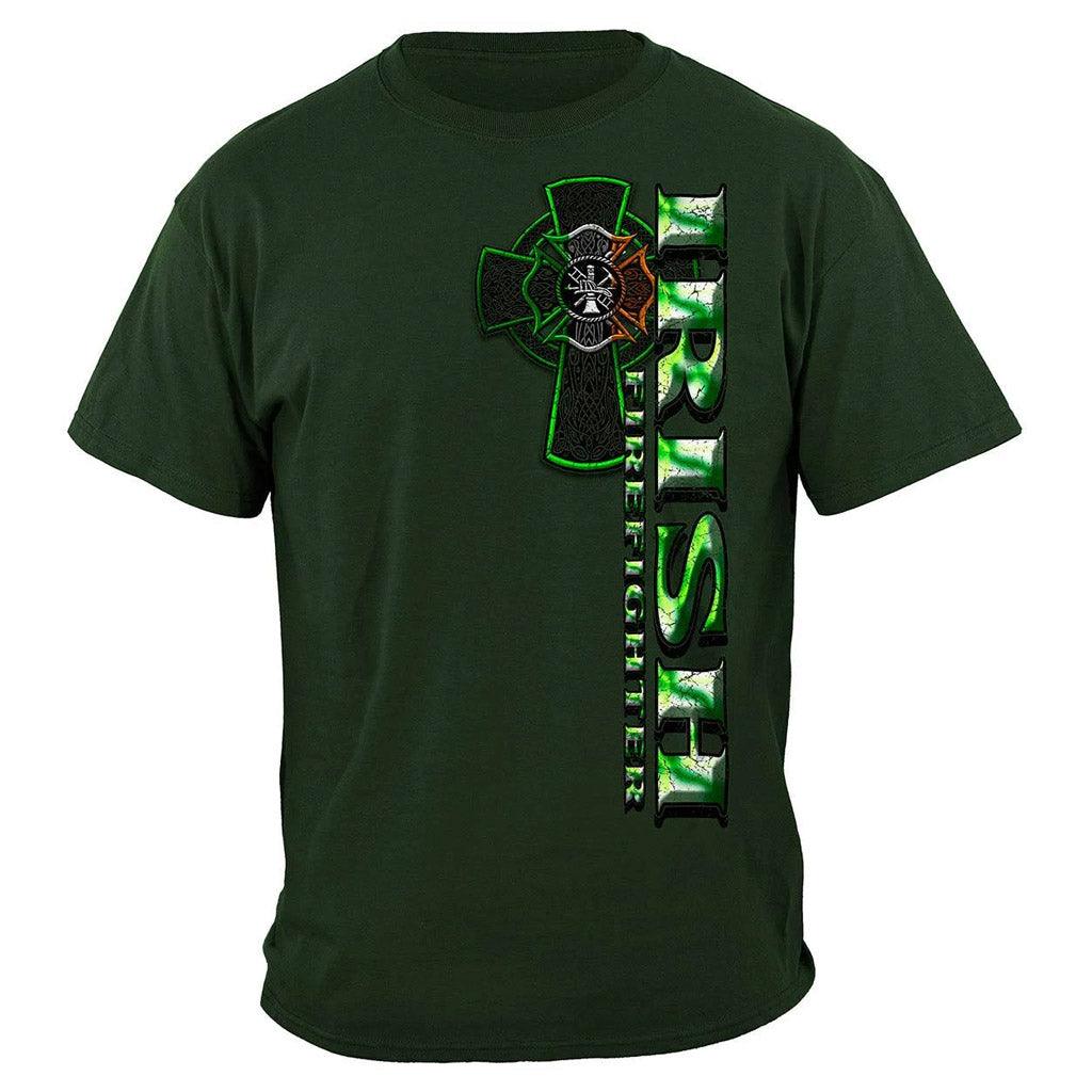 United States Firefighter Irish Green Foil Premium Long Sleeve - Military Republic