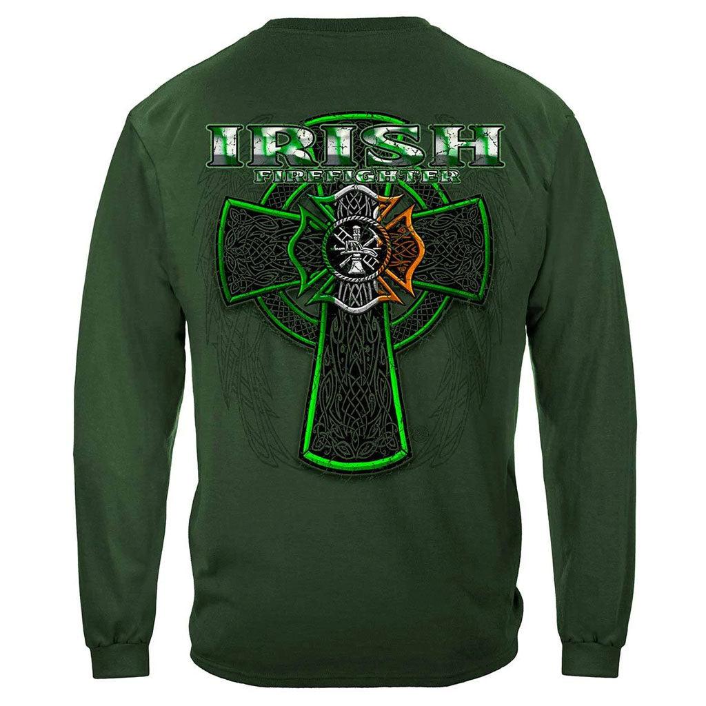 United States Firefighter Irish Green Foil Premium Long Sleeve - Military Republic