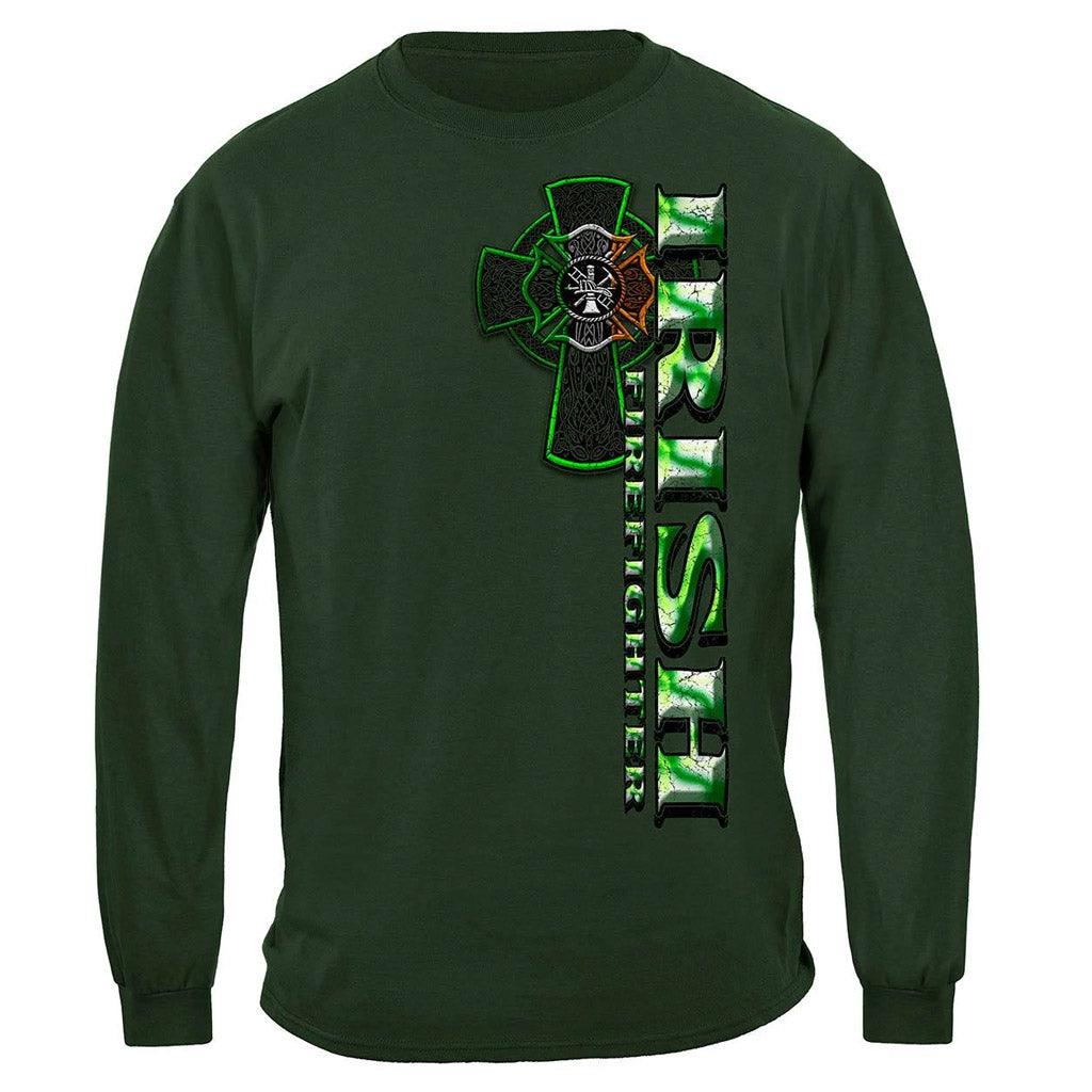 United States Firefighter Irish Green Foil Premium Long Sleeve - Military Republic