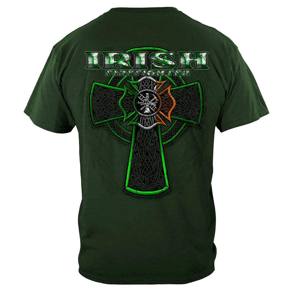 United States Firefighter Irish Green Foil Premium T-Shirt - Military Republic
