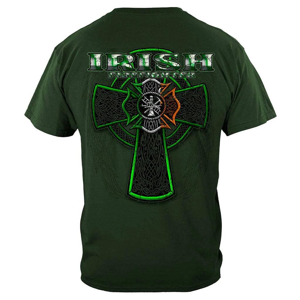 United States Firefighter Irish Green Foil Premium Long Sleeve - Military Republic