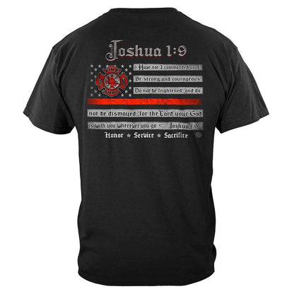 United States Firefighter Joshua 1:9 Premium T-Shirt - Military Republic