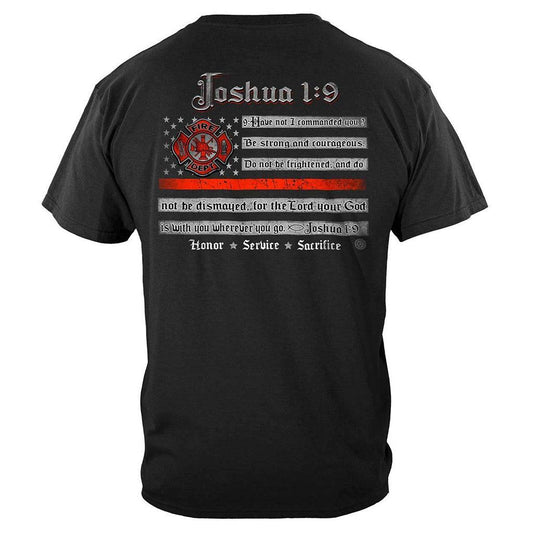 United States Firefighter Joshua 1:9 Premium T-Shirt - Military Republic