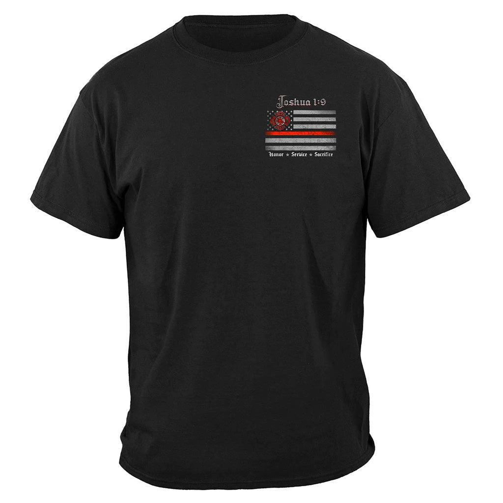 United States Firefighter Joshua 1:9 Premium T-Shirt - Military Republic