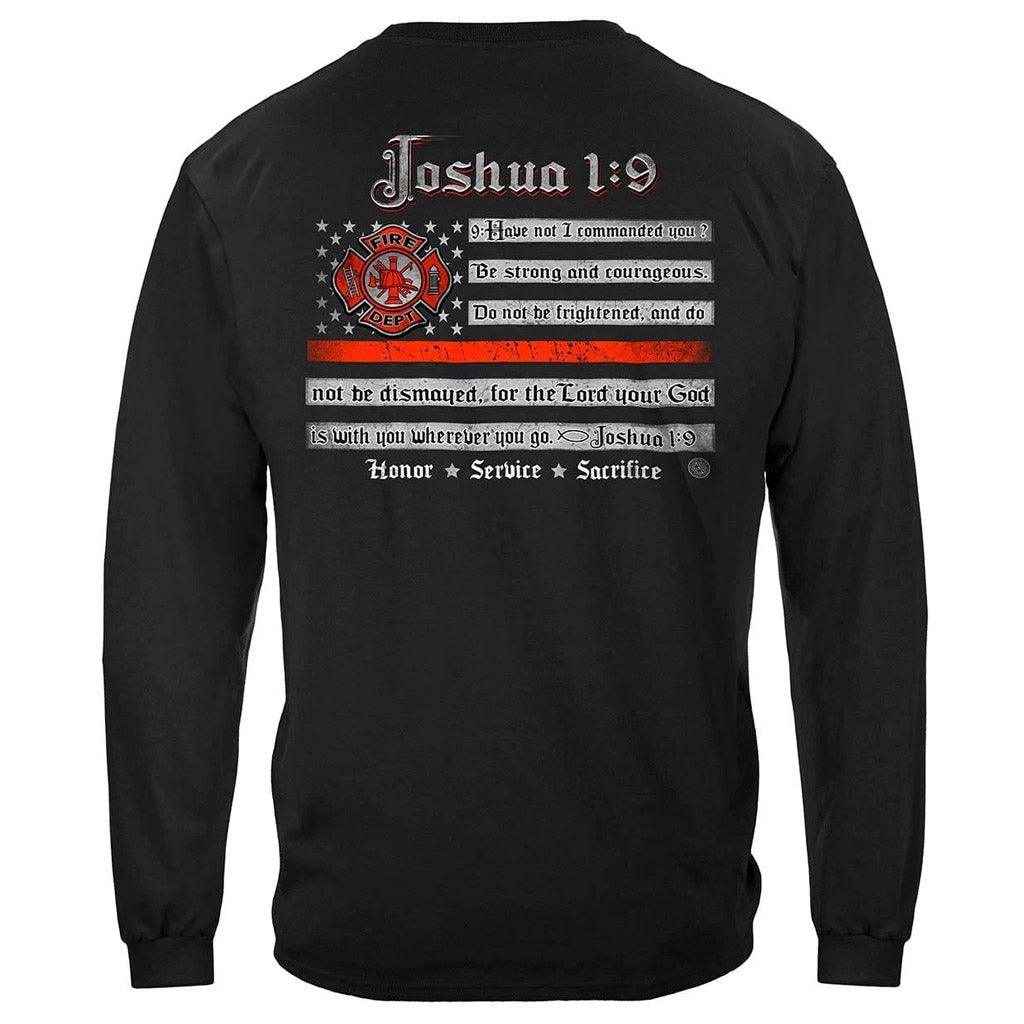 United States Firefighter Joshua 1:9 Premium Hoodie - Military Republic
