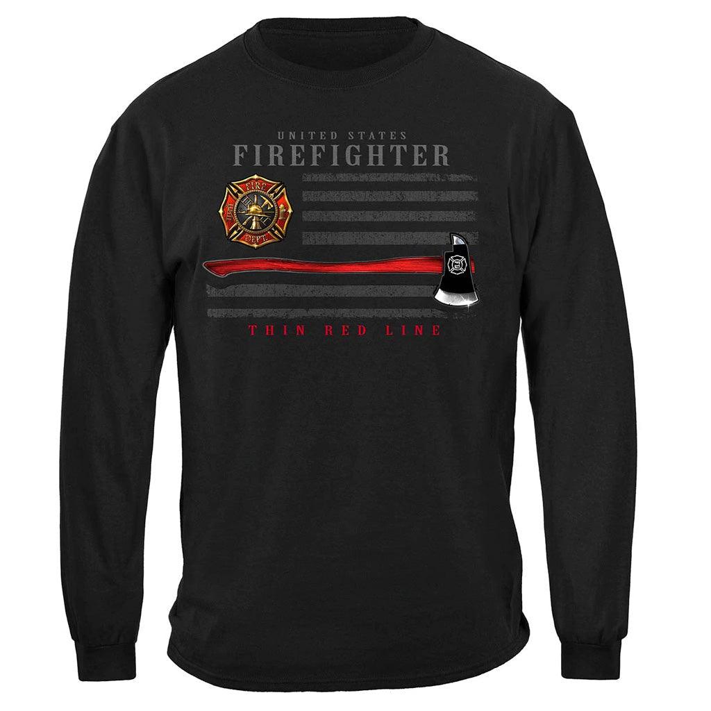 United States Firefighter Patriotic Flag Axe Premium Hoodie - Military Republic