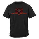 United States Firefighter Red Wings Rise Above Fear Silver Foil Premium T-Shirt - Military Republic