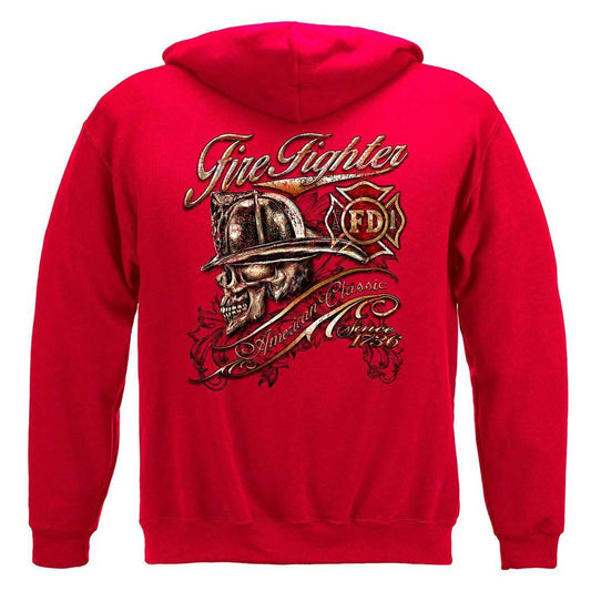 United States Firefighter Skull American Classic Premium Hoodie - Military Republic