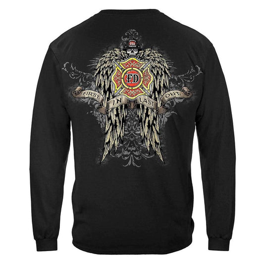 United States Firefighter Skull Wings Full Premium Long Sleeve - Military Republic