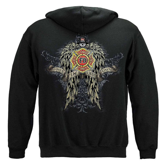 United States Firefighter Skull Wings Full Premium Hoodie - Military Republic