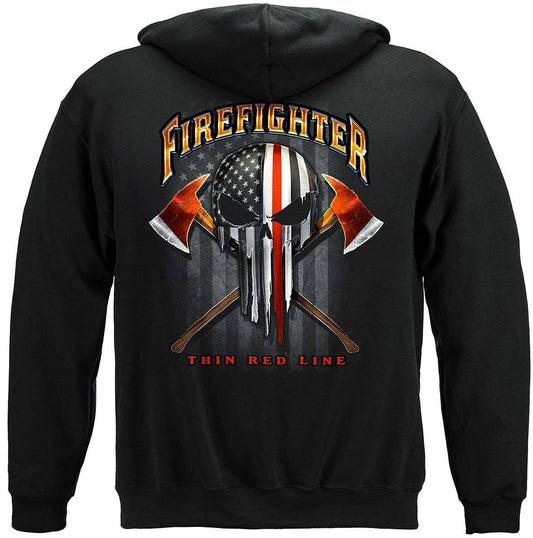 American Pride Firefighter Skull of Freedom Hoodie - Military Republic