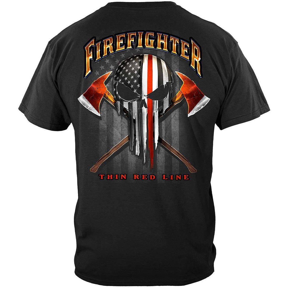 American Pride Firefighter Skull of Freedom T-shirt - Military Republic