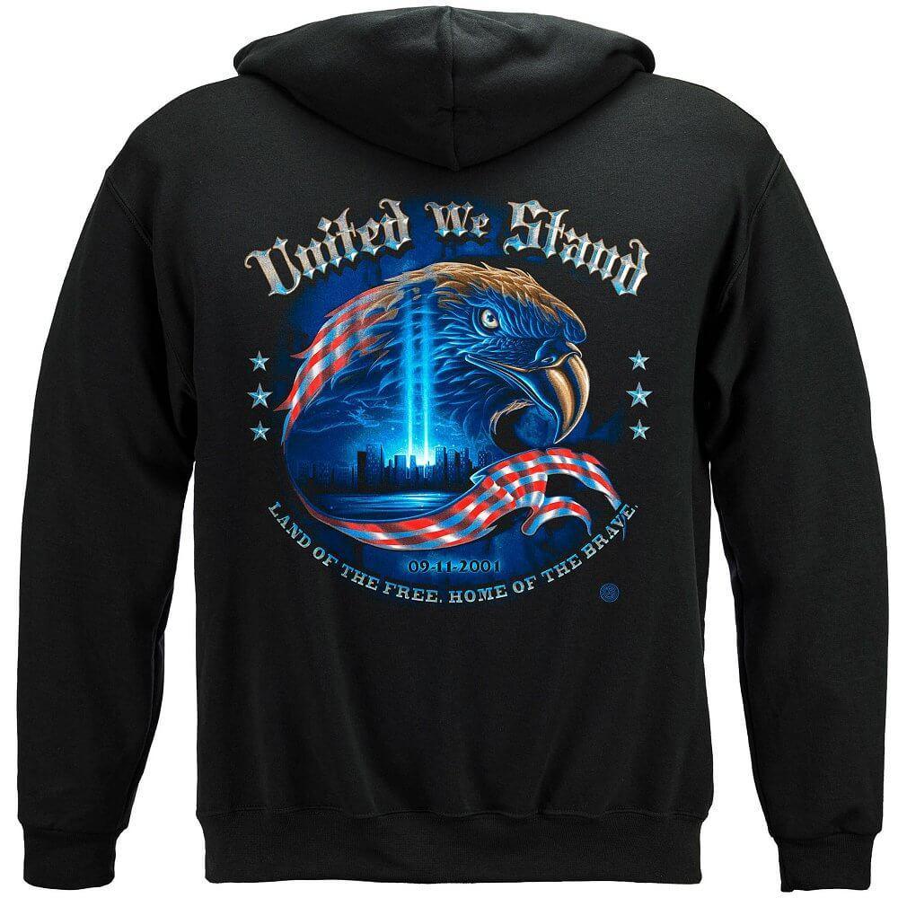 Firefighter United We Stand with Eagle Hoodie - Military Republic