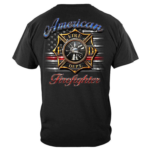 United States Firefighter Vintage Tattoo Art Premium T-Shirt - Military Republic