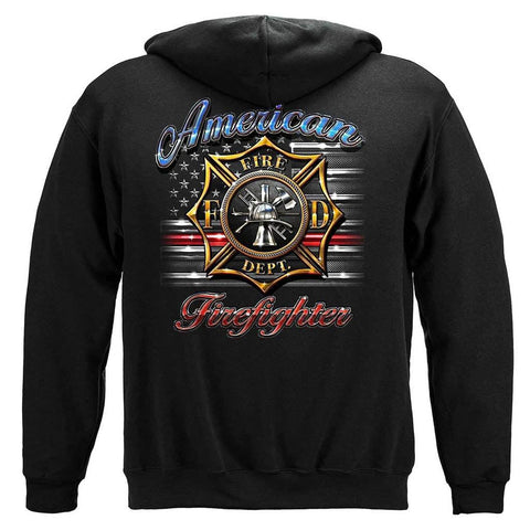 United States Firefighter Vintage Tattoo Art Premium Hoodie - Military Republic