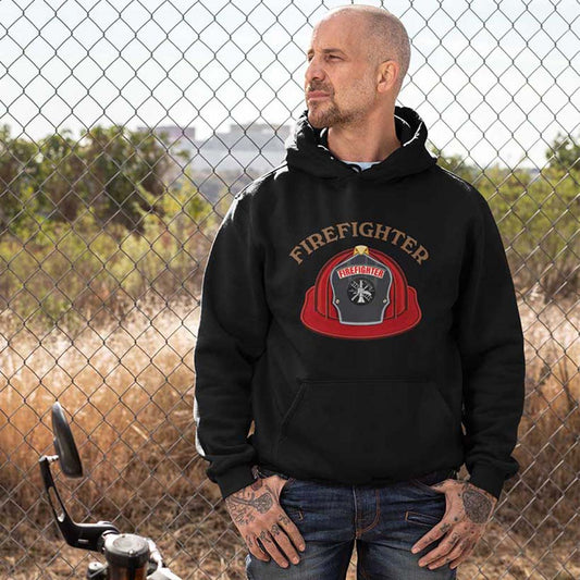 Firefighter Red Hat Design Hoodie