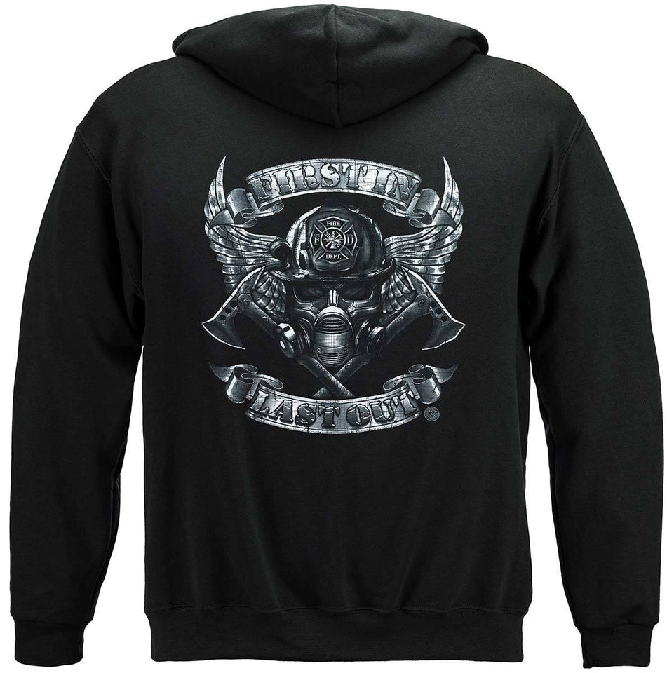 First In Last Out Firefighter Hoodie - Military Republic