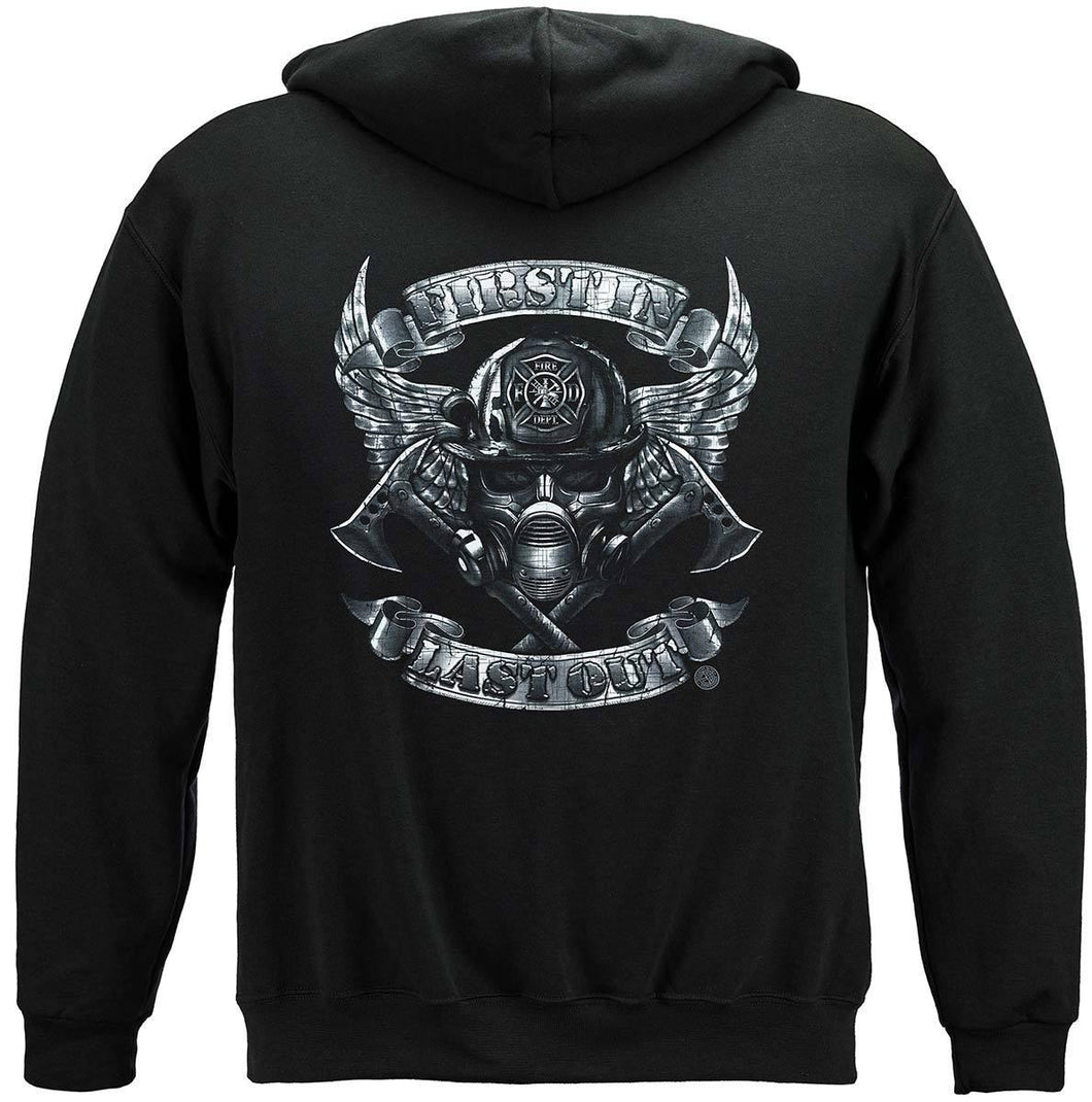 First In Last Out Firefighter Hoodie - Military Republic