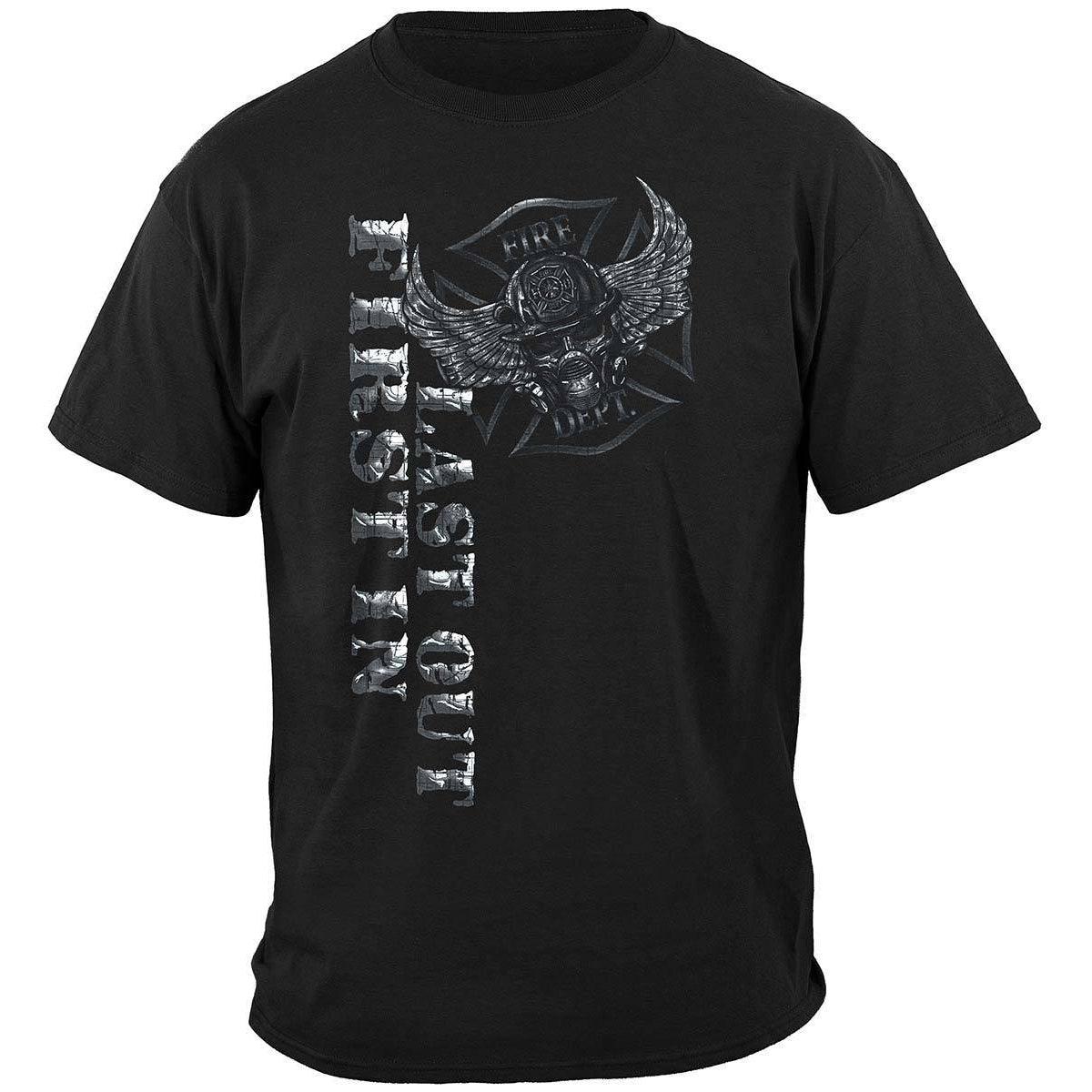 First In Last Out Firefighter T-Shirt - Military Republic