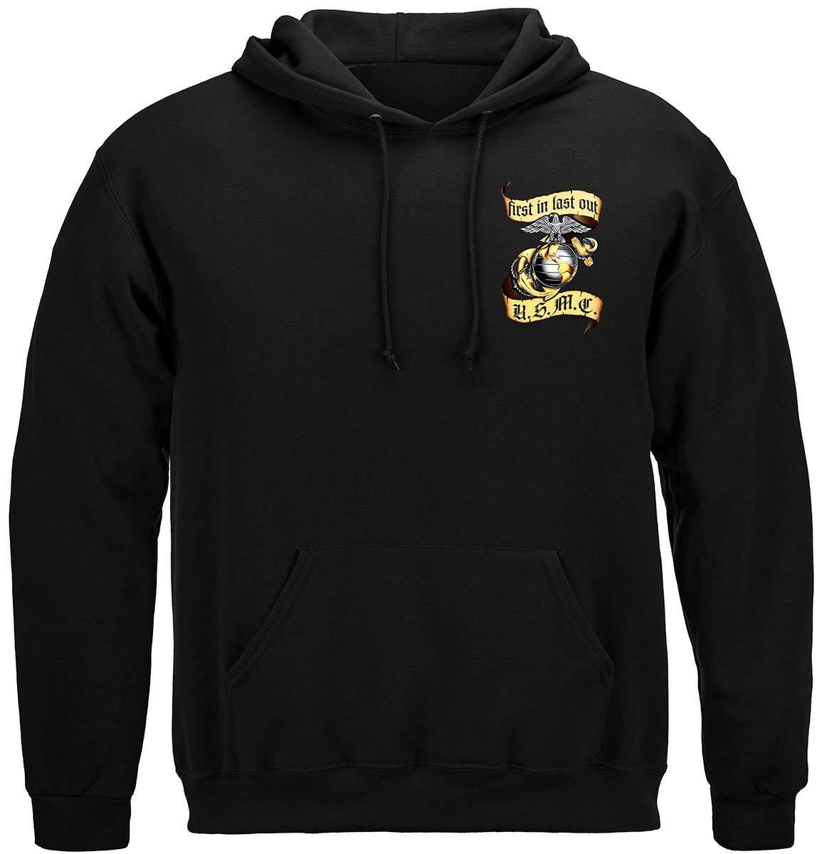 First In Last Out Marine Corps Premium Hoodie - Military Republic