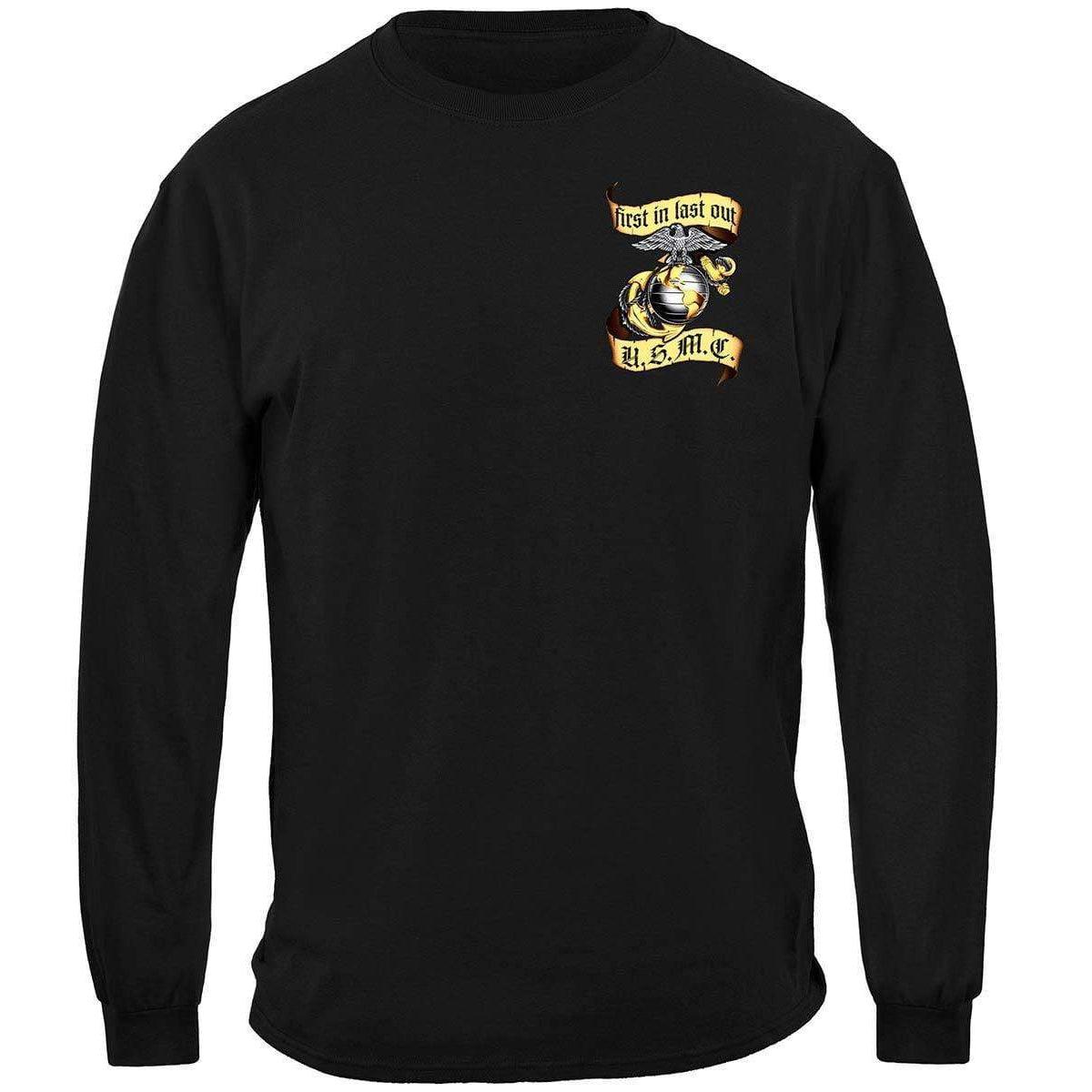 First In Last Out Marine Corps Premium T-Shirt - Military Republic