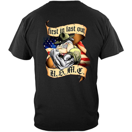 First In Last Out Marine Corps Premium T-Shirt - Military Republic