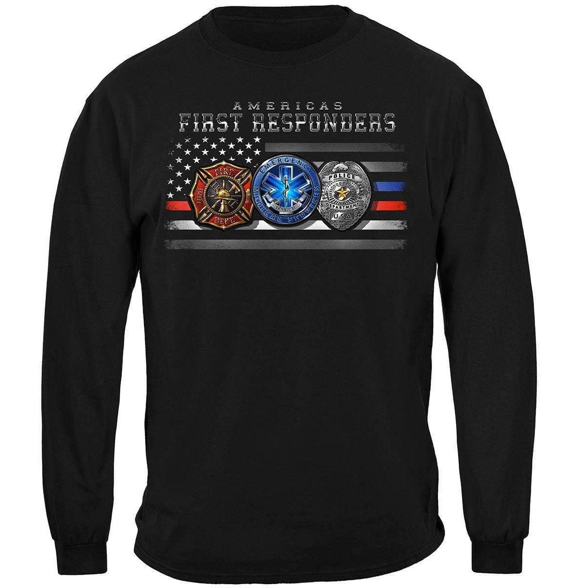 First Responders Flag Home Town Heroes Long Sleeve - Military Republic