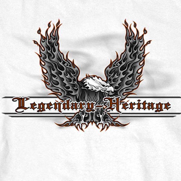 Legendary Heritage Flaming Upwings Eagle Long Sleeve White Shirt - Military Republic