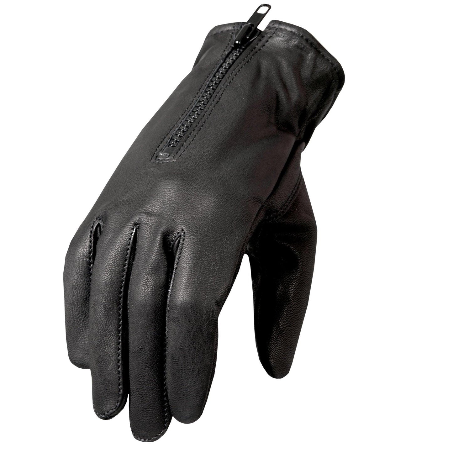 Fleece Lined Leather Motorcycle Gloves - Military Republic