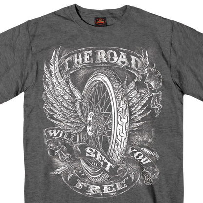 Flying Wheel Grey Biker T-Shirt - Military Republic