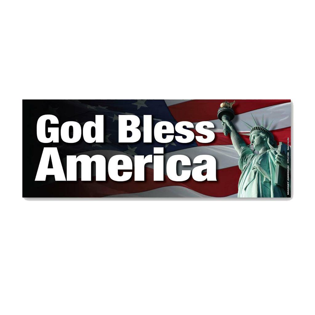 United States Patriotic Godbless America Bumper Strip Magnet (7.88" x 2.88") - Military Republic