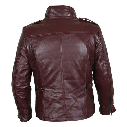 Gentleman's Burgundy Genuine Leather Field Jacket - Military Republic