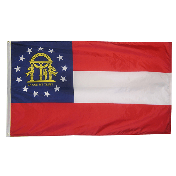 Georgia State Nylon Outdoors Flag- Sizes 2' to 10' Length - Military Republic