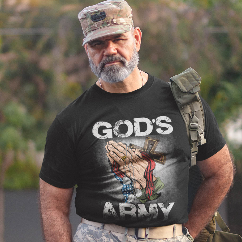 God's Army Flag and Cross Christian T-shirt