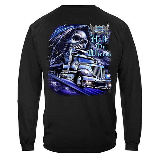 Grim Reaper Trucker Hell On Wheels Long Sleeves - Military Republic