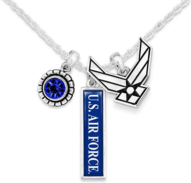 Heart of a Hero Collection- U.S. Air Force® Necklace- Triple Charm- Vertical Charm - Military Republic