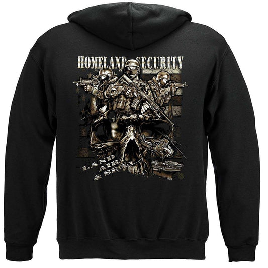 Homeland Security Land Air and Sea Premium Hoodie - Military Republic