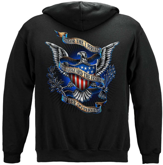 Honor The 1 Percent Hoodie - Military Republic