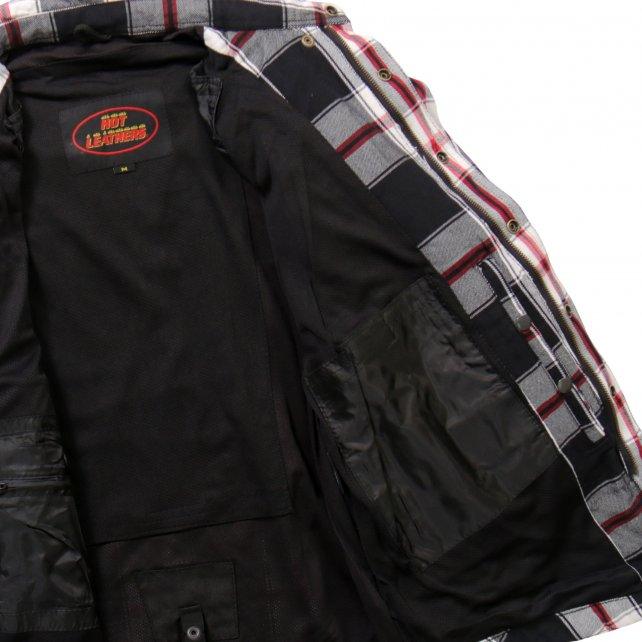 Hot Leathers Armored Red and White Flannel Jacket - Military Republic