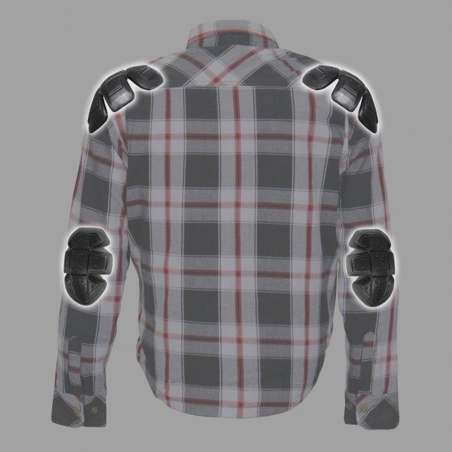 Hot Leathers Armored Red and White Flannel Jacket - Military Republic