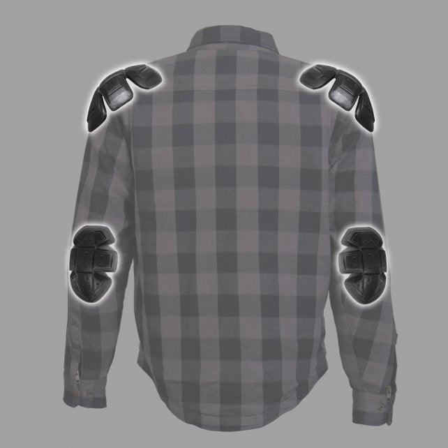 Hot Leathers Gray and Black Armored Flannel Jacket - Military Republic