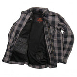 Hot Leathers Gray and Black Armored Flannel Jacket - Military Republic